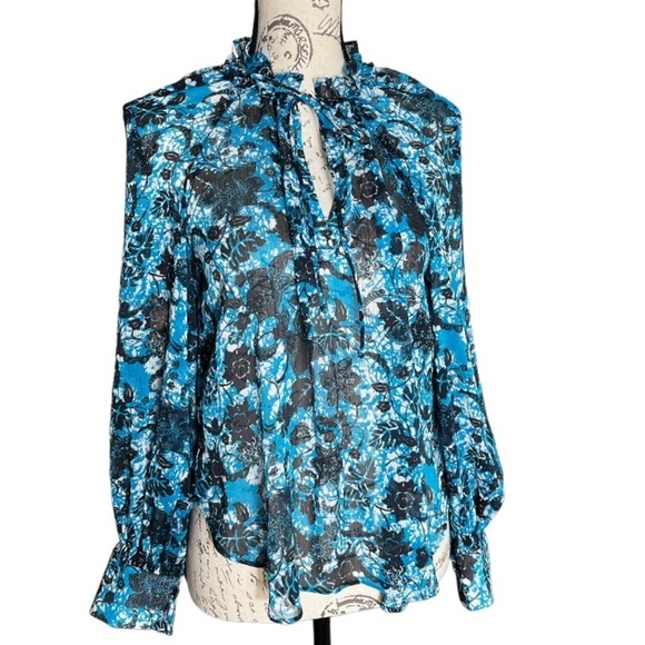 Anthropologie Tops - Anthropologie sheer floral blouse size S, new with tags